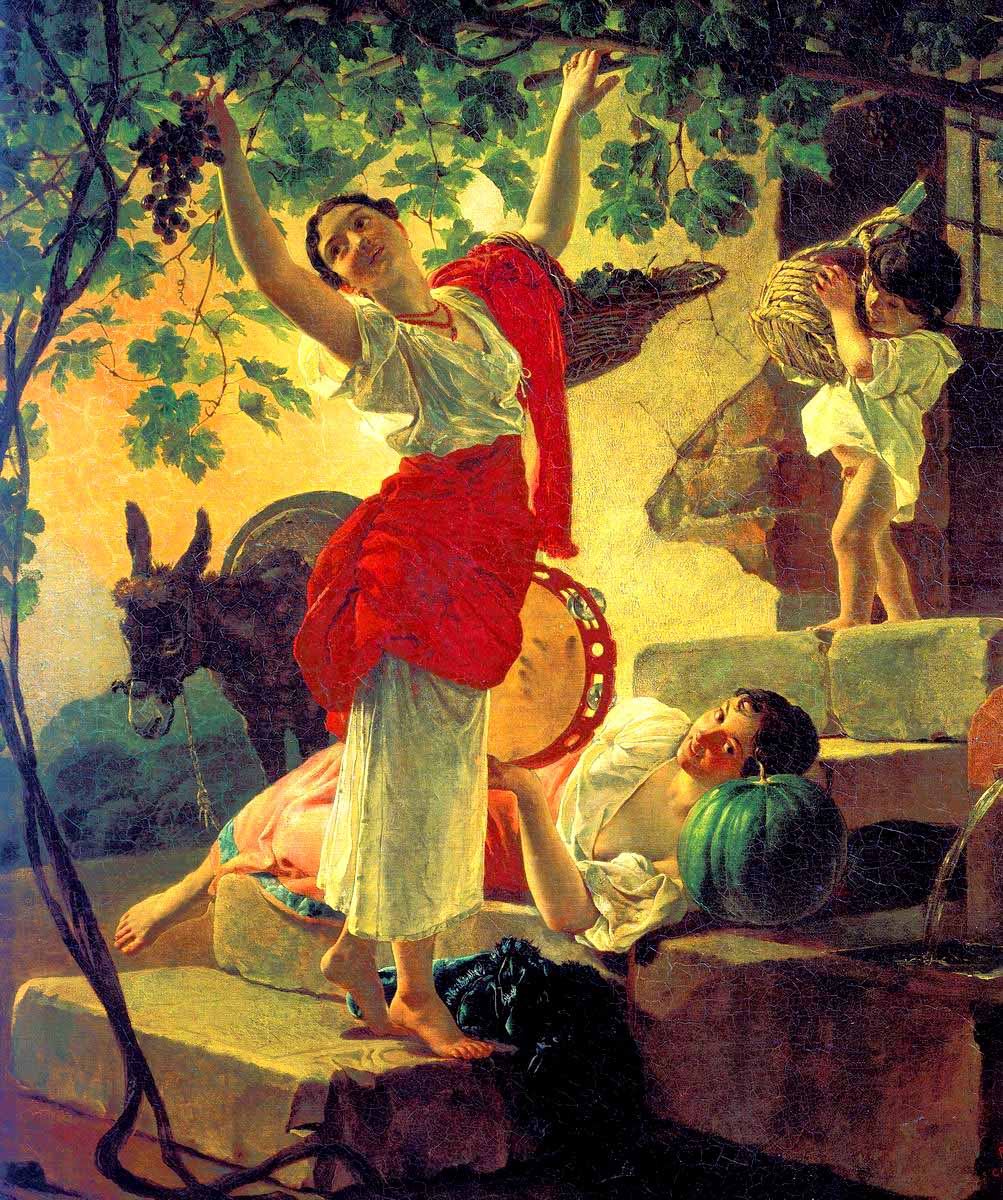 Karl Briullov Girl gathering grapes in the vicinity of Naples